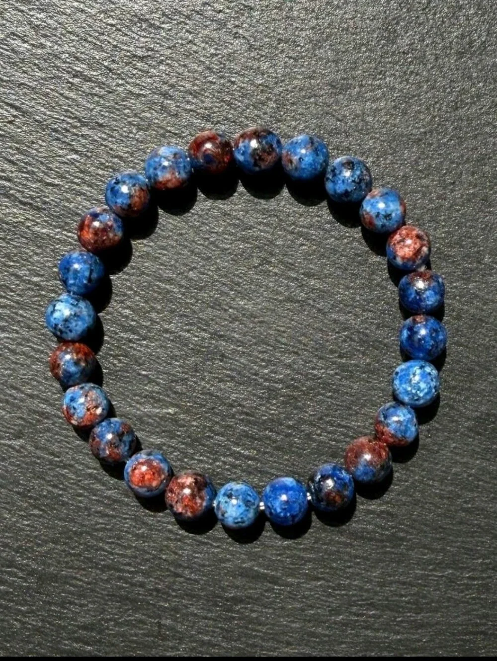 1pc Bohemian Lapis Lazuli Beaded Bracelet For Men, Daily Wear, Luck, Harmony,
